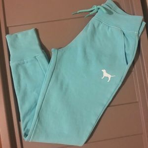 Pink Victoria secret aqua campus pants/joggers